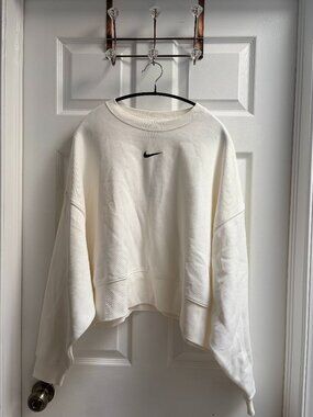 White Nike Women's Oversized Cropped Phoenix Sweater